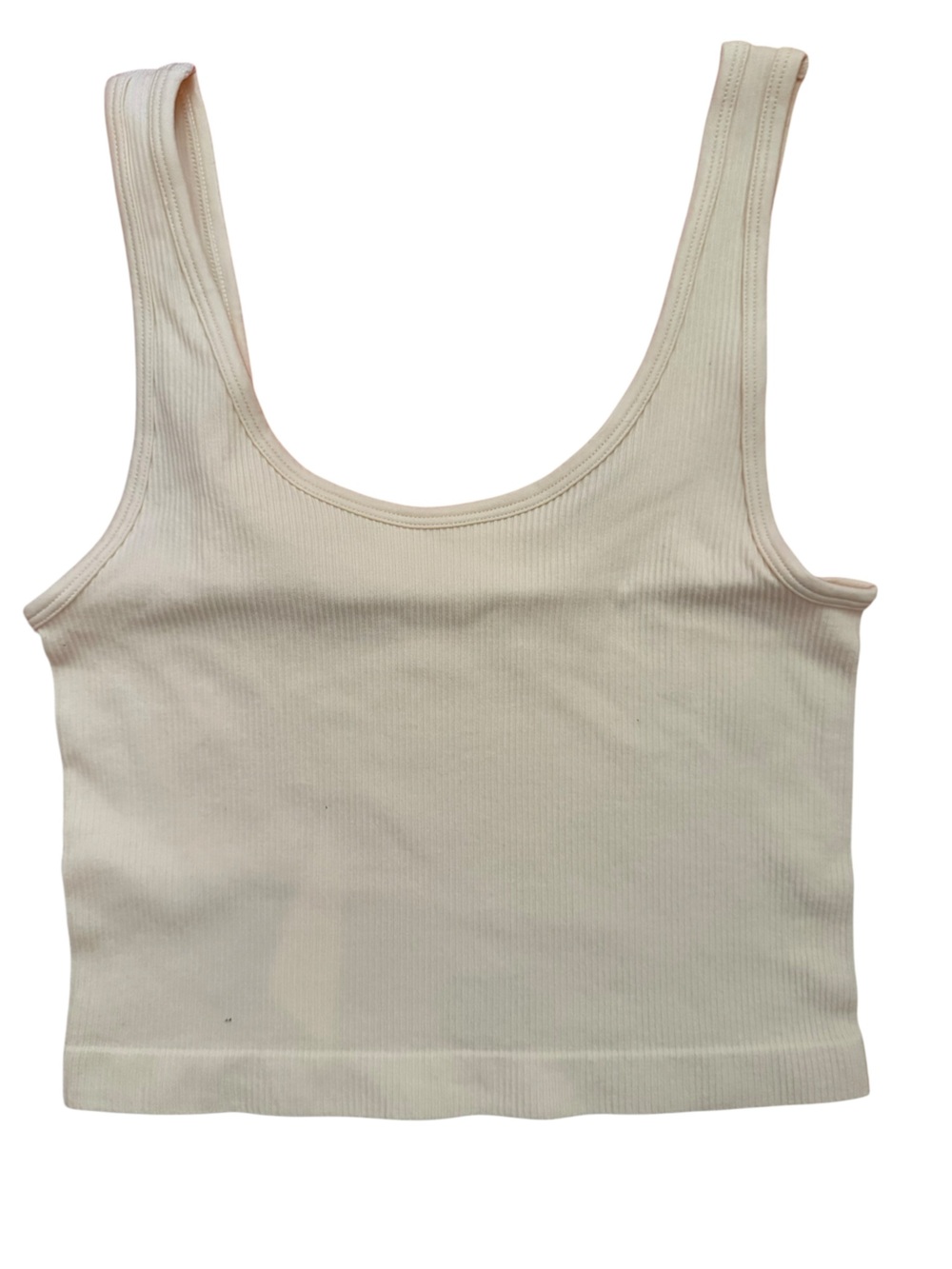 OQQ ribbed tank size medium new in packaging butter yellow